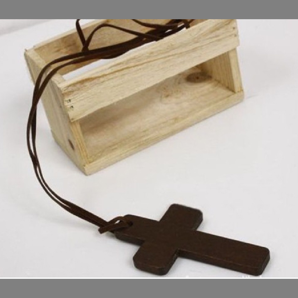 [Phổ Biến] Vòng Cổ Da Mặt Thánh Giá Gỗ Cổ Điển