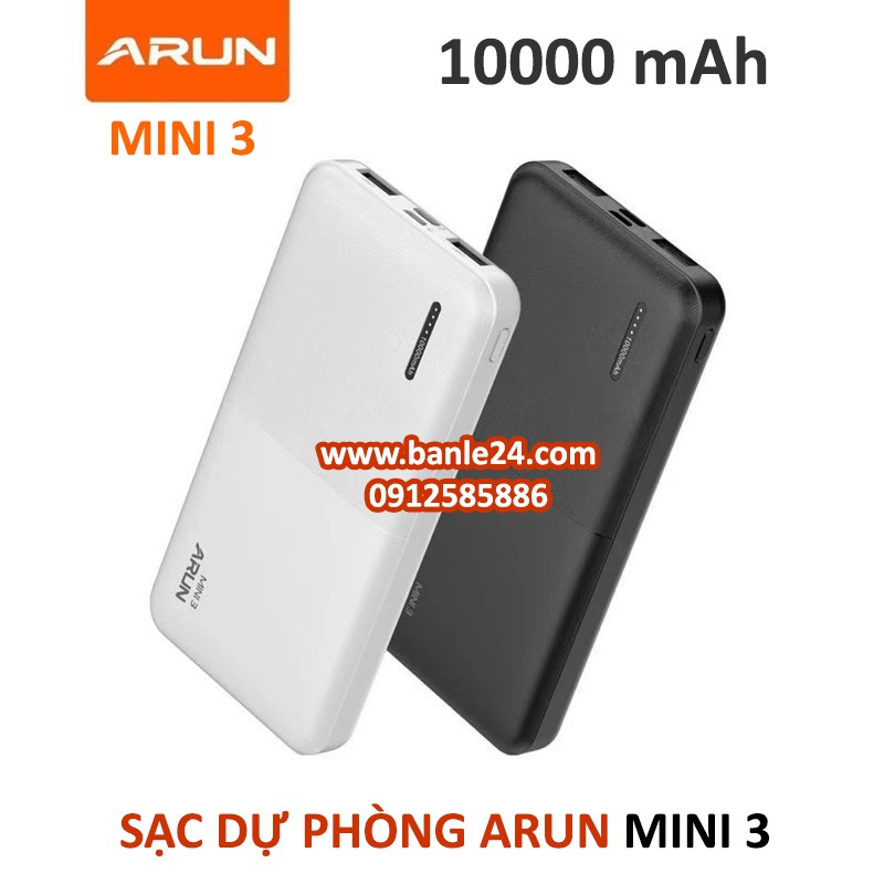 Sạc dự phòng Arun mini 3, dung lượng 10.000 mAh