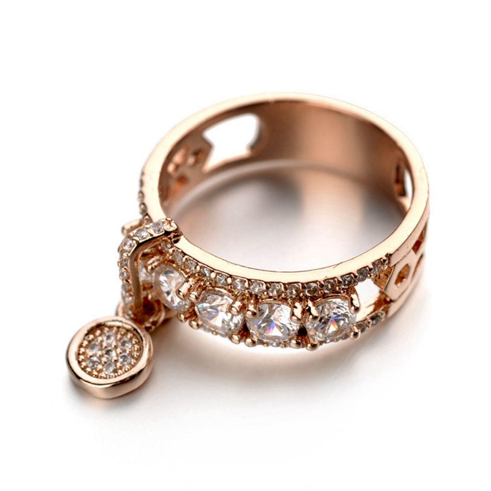 YVE Nhẫn Đính Hôn Đính Đá Zircon Phong Cách Vintage Thanh Lịch