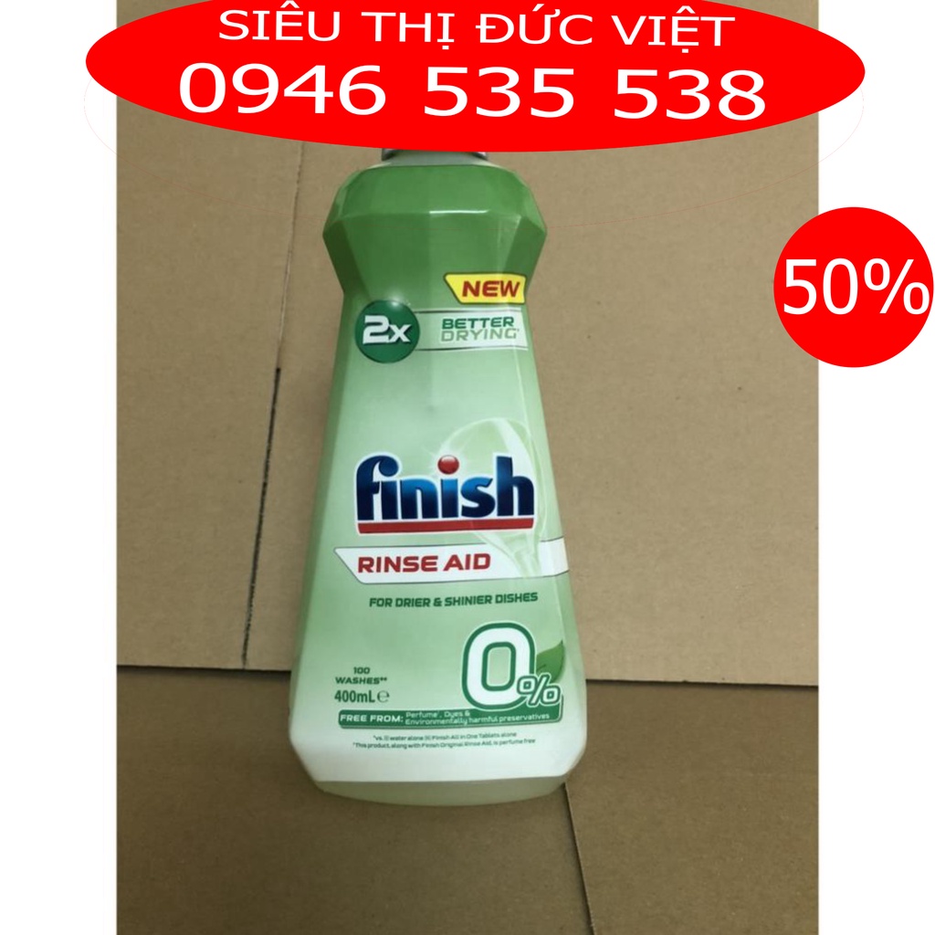 Nước làm bóng Finish Eco 0% 400ml, dung dịch dầu làm bóng bát finish hữu cơ eco dùng cho máy rửa - Siêu thị đức việt