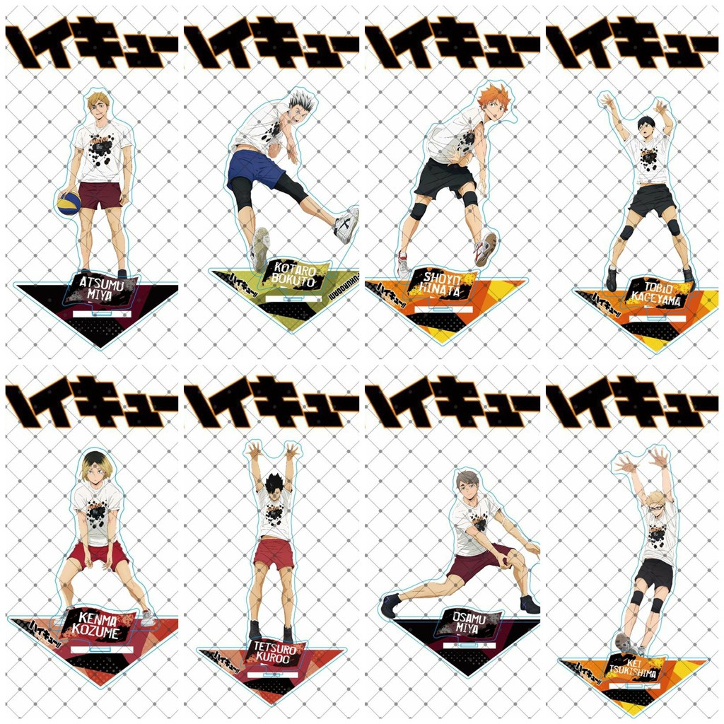 Mô hình standee in hình HAIKYUU!! VUA BÓNG CHUYỀN ver LUYỆN TẬP anime chibi Acrylic mica trang trí trưng bày