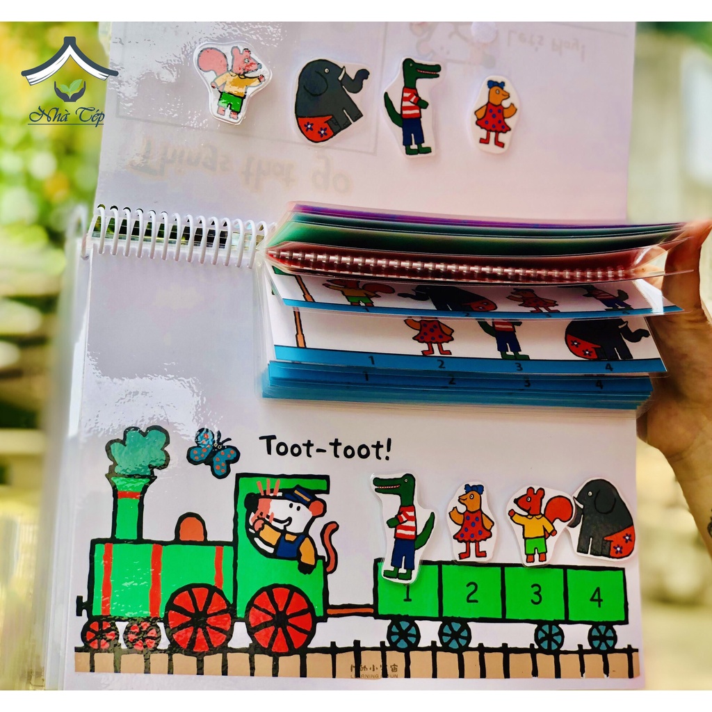 [Học liệu Montessori ] Học liệu bóc dán phát triển tư duy - Thing that go