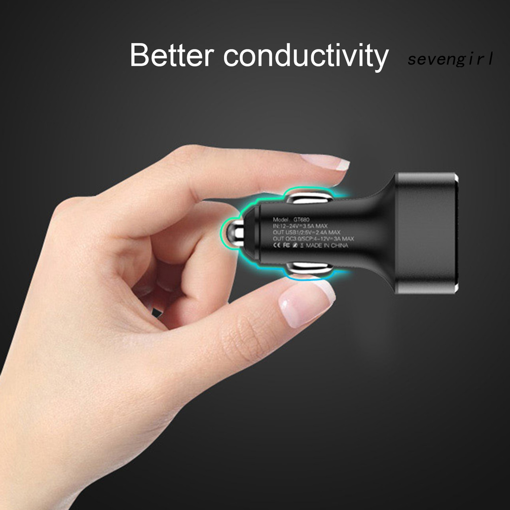 Tẩu Sạc Nhanh 3 Cổng Usb 18w Qc3.0 Loại C Cho Xe Hơi