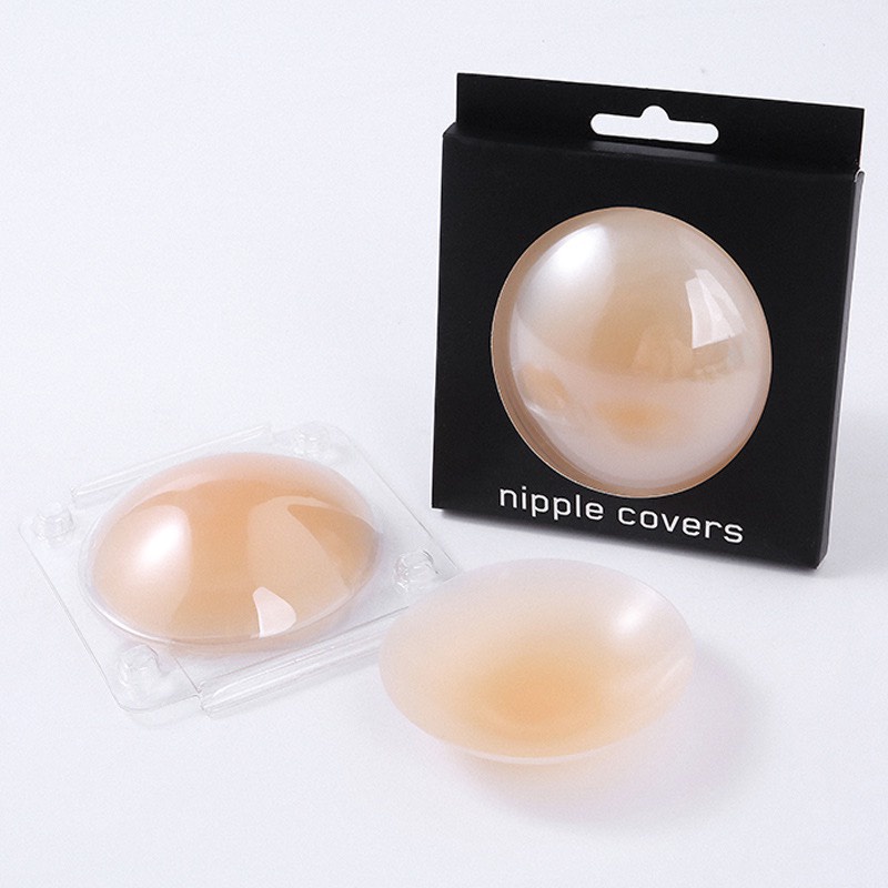Hộp 2 Miếng Dán Ngực Nhiệt Tự Thân Silicon Tàng Hình Mềm Mỏng Không Keo Siêu Bám 999