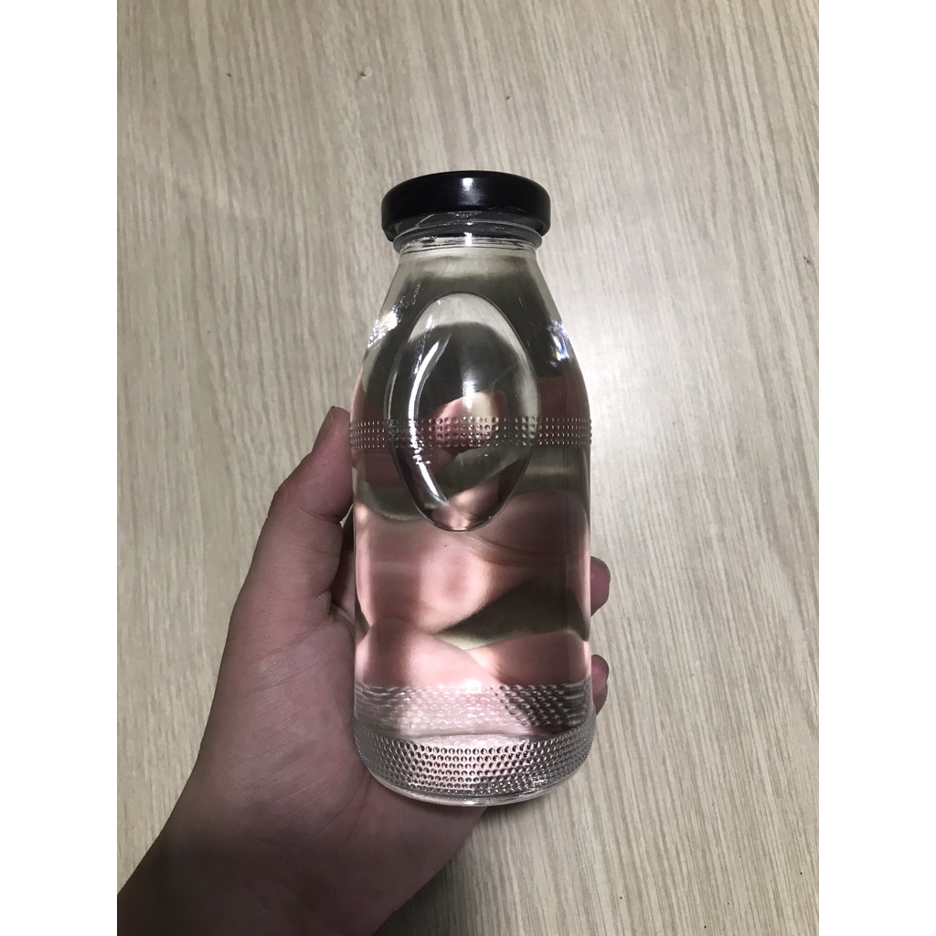 Chai thủy tinh 250ml nắp thiếc, bình thủy tinh đựng các loại nước ép