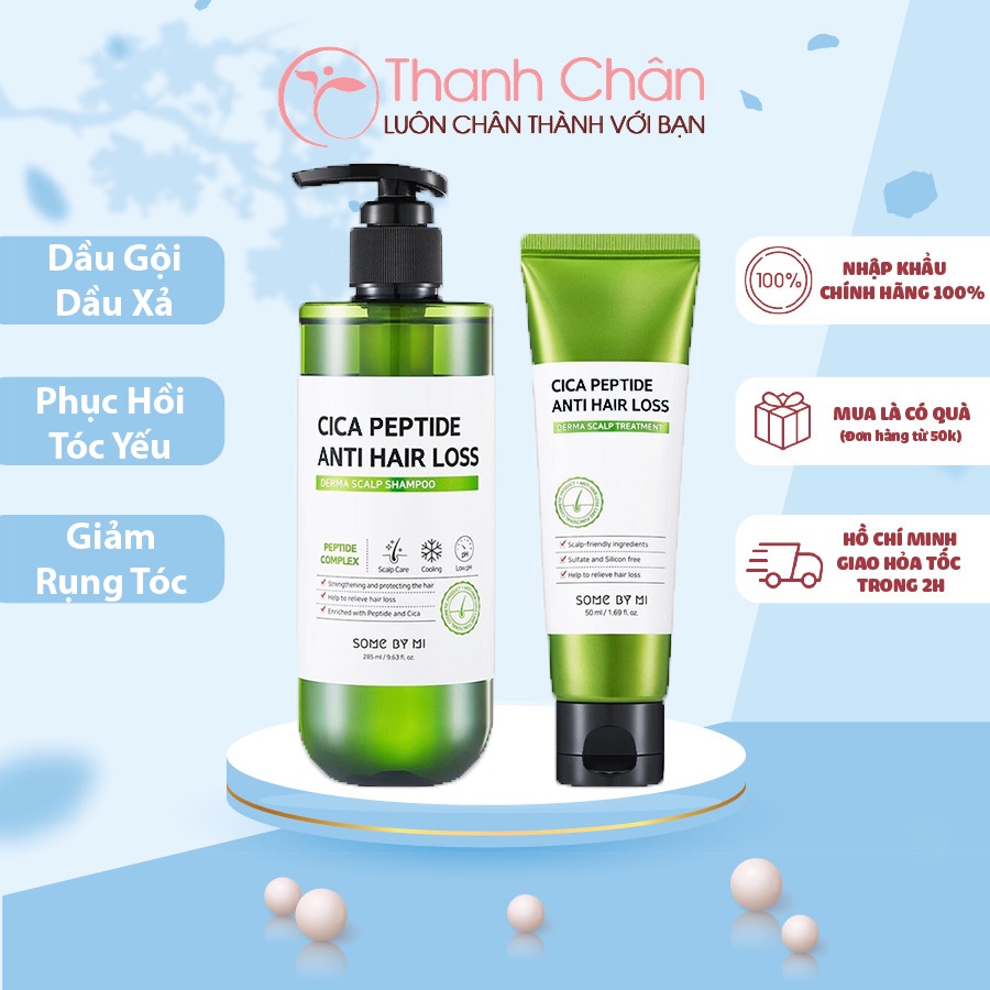 Dầu Gội Và Dầu Xả Phục Hồi, Ngăn Rụng Tóc Some By Mi Cica Peptide Anti Hair Loss 50ml