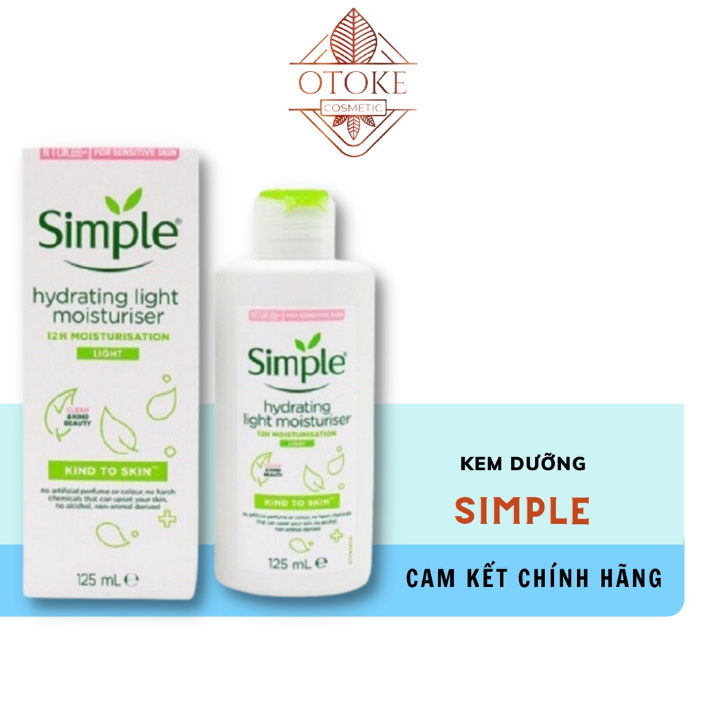 Sữa Dưỡng Da Simple Kind lớn Skin Hydrating Light Moisturiser 125ml