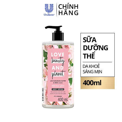 [HB GIFT - BW] Sữa dưỡng thể/ Sữa tắm cao cấp Love Beauty &amp; Planet 400ml (giao mẫu ngẫu nhiên)