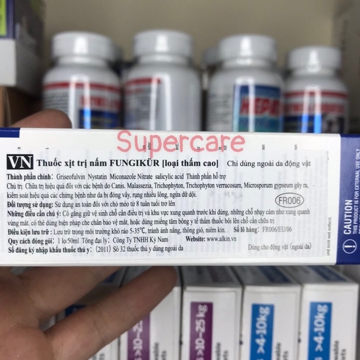Alkin Fungikur 50ml - Nấm Da ,Viêm Da ,Ngứa Da ,Rụng Lông Chó Mèo