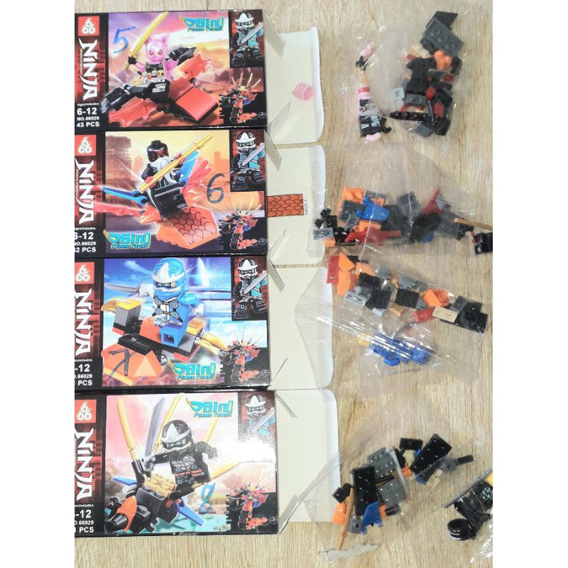 Lắp ráp 1 hộp LegoNinja Mãng Xà chúa 66029 có nhiều chi tiết bằng nhựa ABS