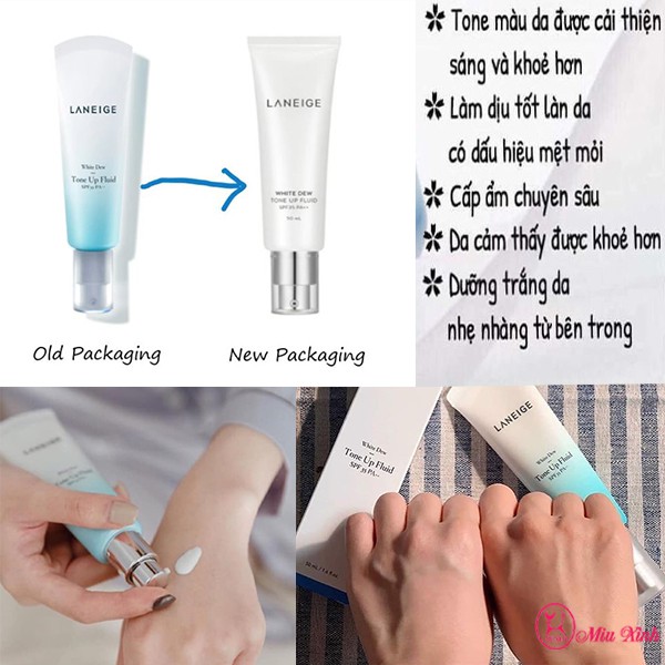 KEM DƯỠNG NÂNG TÔNG DA [Laneige] White Dew Tone Up Fluid SPF35/PA++