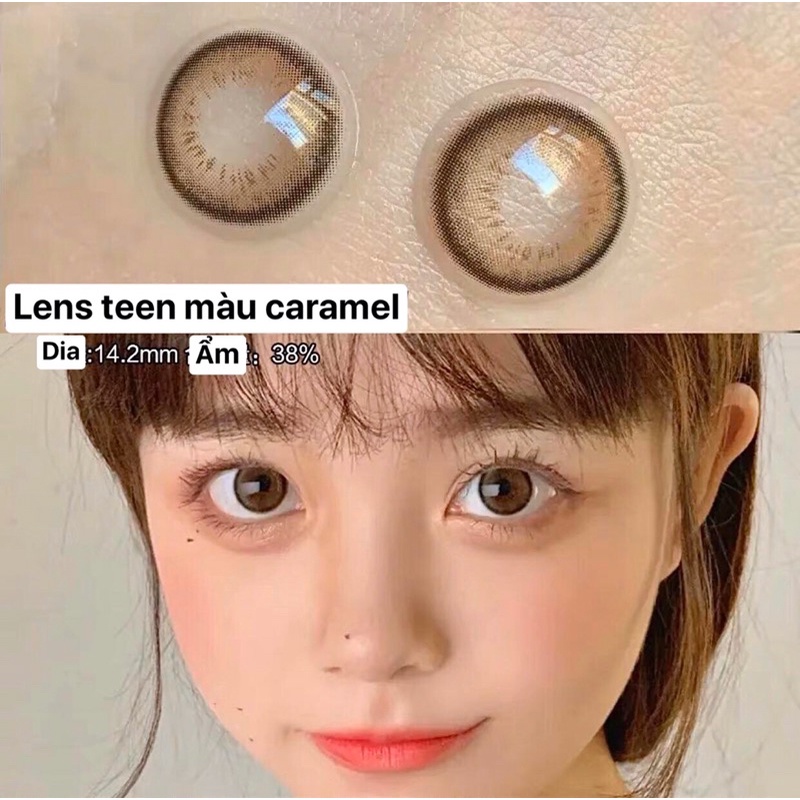 Lens teen màu nâu Caramel tự nhiên