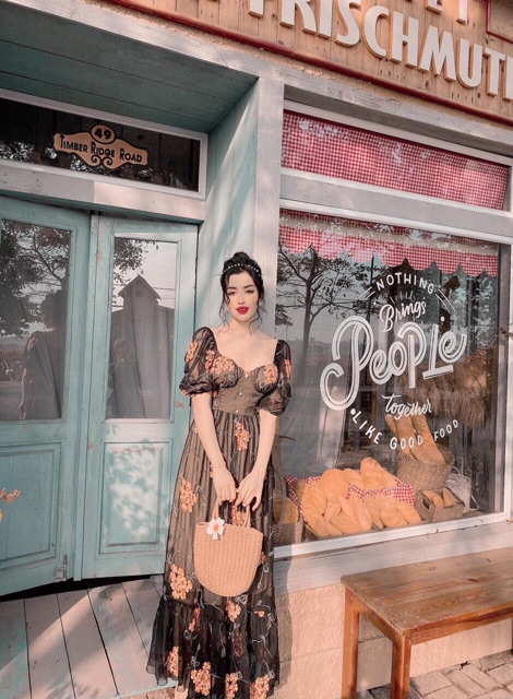 ĐẦM MAXI VOAN HOA ĐÍNH NGỌC