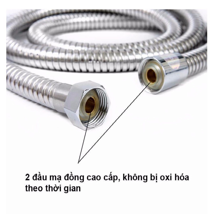Dây cấp nước vòi hoa sen loại  dài 200cm chât liệu inox chống xoắn cao cấp phù hợp mọi loại tay sen - QM013