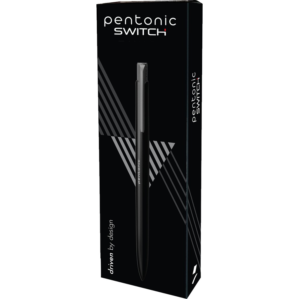 Bút bi bấm LINC Pentonic Switch - Hộp 10 chiếc - Ngòi 0.7mm, viết trơn, nét đều, đủ màu xanh, đen, đỏ