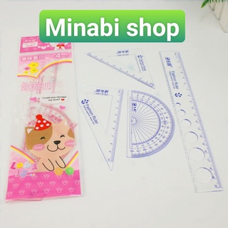 Set 4 thước kẻ đa năng dành cho học sinh