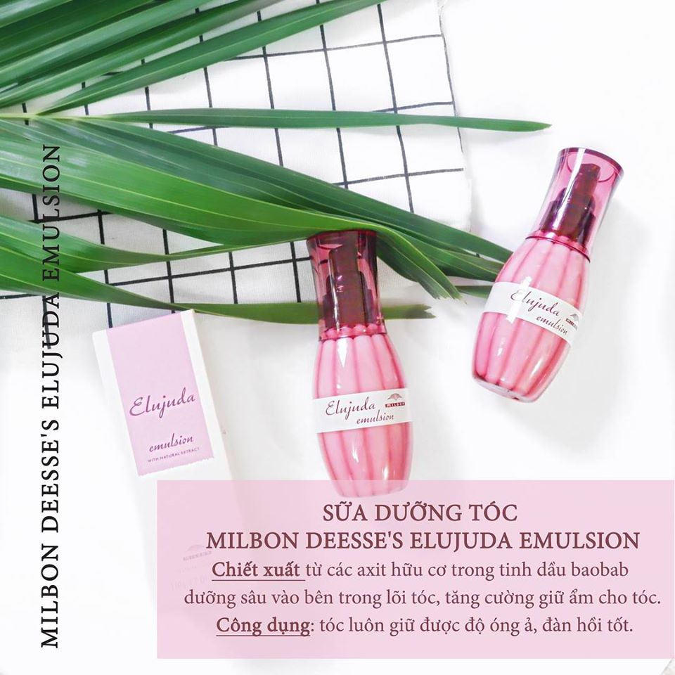 Sữa dưỡng ẩm giữ nếp tóc Deesse's Elujuda Emulsion Milbon 120g