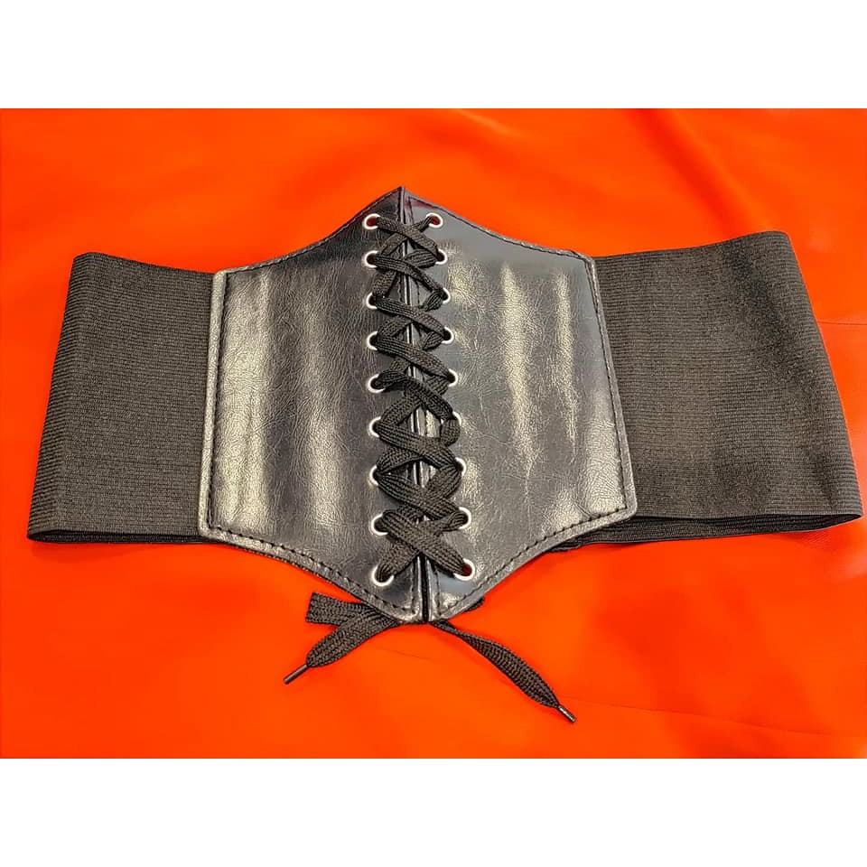 Đai nịt bụng croset da PU đen dáng chuẩn cho nữ | BigBuy360 - bigbuy360.vn