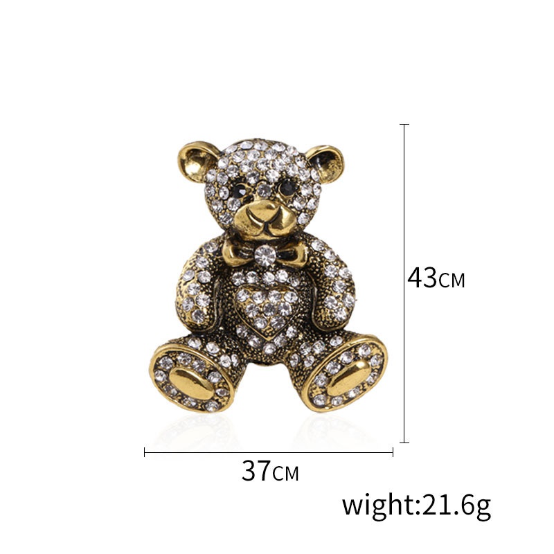 Trâm Cài Áo Hình Gấu Đính Kim Cương Giả Đơn Giản Thời Trang