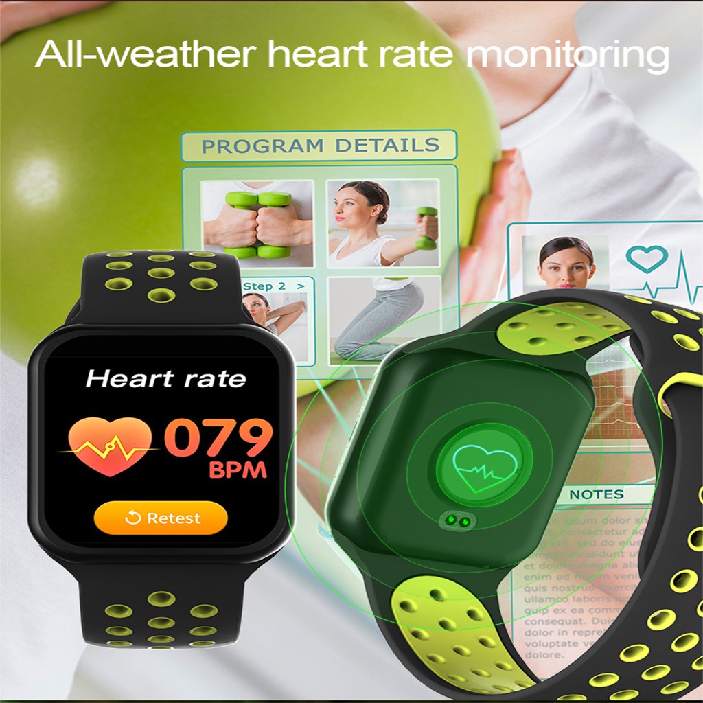 port Fitness Tracker F8 mart Heart Rate Monitor Wristband