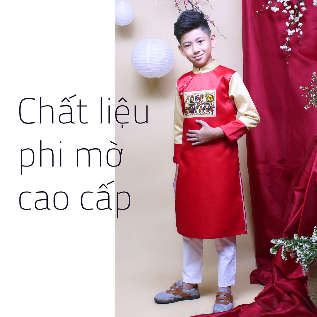 Áo dài trẻ em nam tphcm hàng thiết kế đẹp cho bé trai từ 1-12 tuổi để đi chơi và đi tiệc hay biểu diễn - JADINY