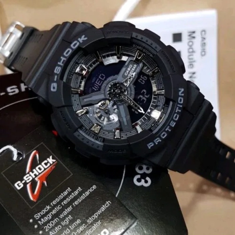 Đồng hồ nam dây nhựa G-SHOCK chính hãng Casio Anh Khuê GA-110-1BDR