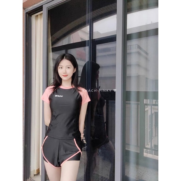 [[Đồ bơi nữ 2 mảnh big size, áo tắm nữ cộc tay, quần đùi cao cấp. Size 37-75kg