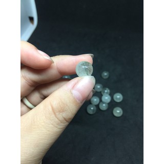 Hạt tròn Light Green Rutilated Quartz - Handmade
