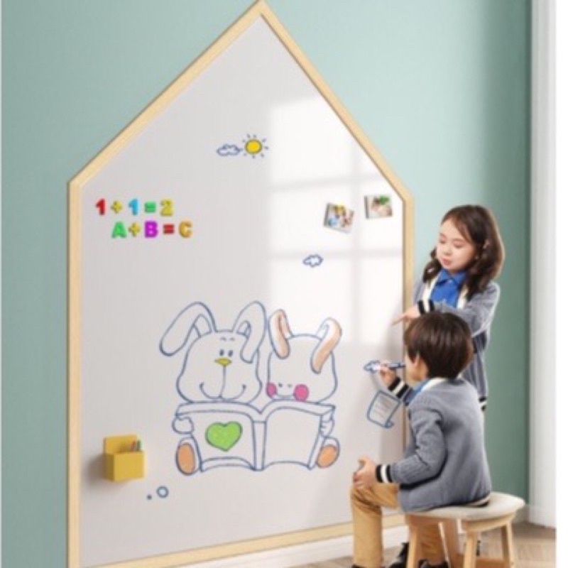 Bảng dán tường viết- Decal Bảng cuộn dán tường hình Ngôi nhà nhỏ cho bé