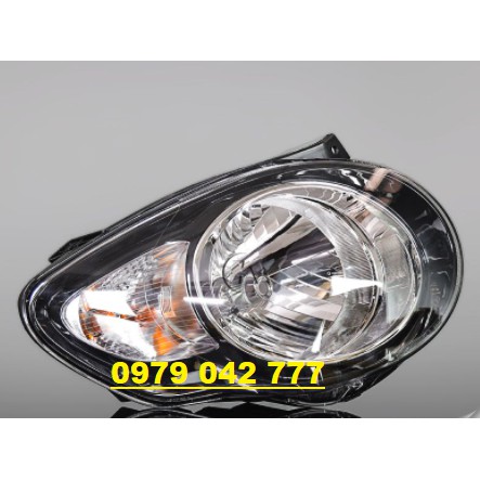 Đèn pha Kia Morning 2010 mí trắng viền đen