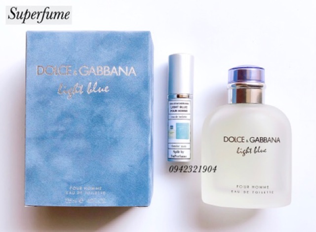 [ Mẫu thử ] Nước hoa Dolce&Gabbana DG light blue pour homme EDT Spray / Xách tay đủ bill, chuẩn authentic 💉