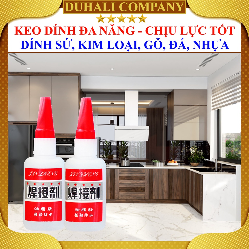 [5 LỌ] Keo Dán Đa Năng - Keo Dán Đá Siêu Dính - Keo Gắn Gốm Sứ, Gỗ, Kính, Nhựa, Kim Loại, Chịu Lực 100kg - Duhali