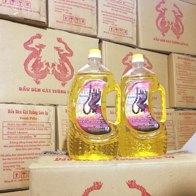 Thùng 6 chai Dầu cát tường gần 2 lit không mùi không khói mua lẻ giá sĩ