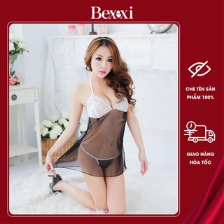 Váy 2 Dây Ren Lưới Xuyên Thấu Gợi Cảm Kèm Chip Dây - VA1006