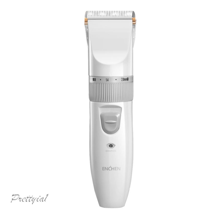 [PRETTYIA1]Professional Hair Trimmer for Men USB Rechargeable White