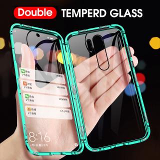Ốp điện thoại kính cường lực 2 mặt viền kim loại chống rơi dành cho Xiaomi Mi 11 Note 10 Lite Poco X3 NFC Redmi Note 9 Pro Max 9s 8 9 9A 9C