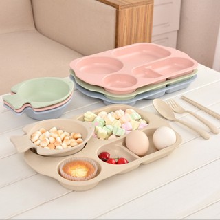 Bộ Khay ăn dặm 6 món lúa mạch cho bé (mẫu bát cá)