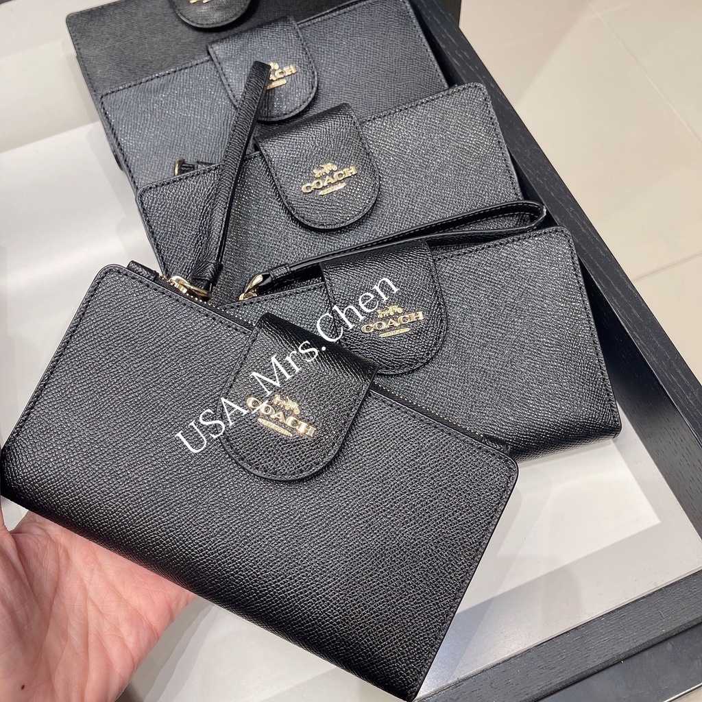 COACH C2869 túi điện thoại di động túi đeo tay túi ly hợp túi thẻ ví kẹp dài