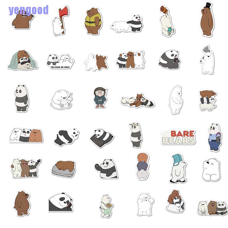 Set 50 miếng dán trang trí hình gấu đáng yêu