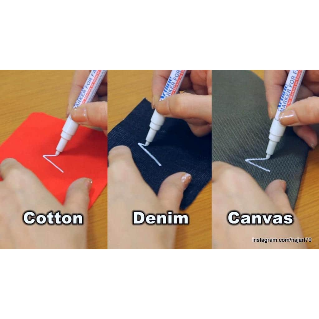 Bút vẽ lên vải màu trắng của Artline Japan