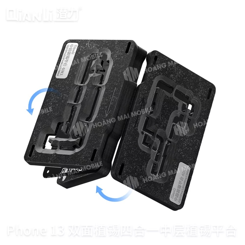 Đế đổ chân viền iP13 mini/13/13 Pro/13 Pro QianLi 4 in 1 (mặt đá)