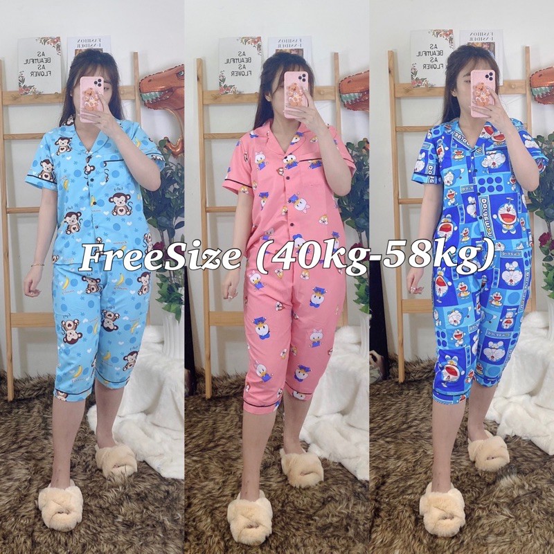 ( Freesize Kate ) Đồ Bộ Pijama Kate - Tay Ngắn Quần Lửng ( part 2 )