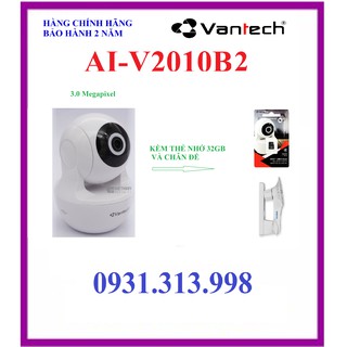 Camera ip robot vantech ai-v2010b2 3.0 megapixel tặng kèm thẻ nhớ 32gb và chân đế
