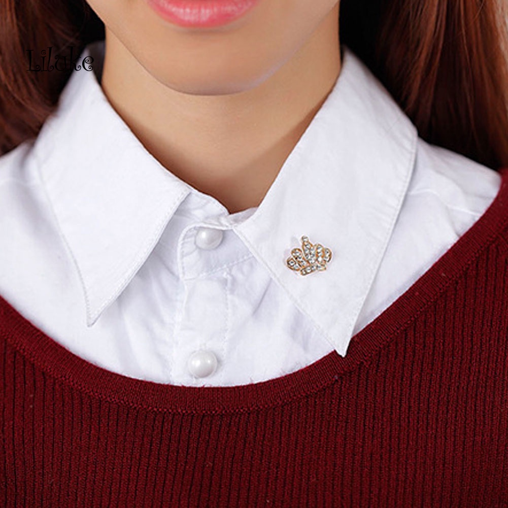 Ghim Cài Áo Hình Vương Miện Đính Đá Nhân Tạo Thời Trang Cho Nữ