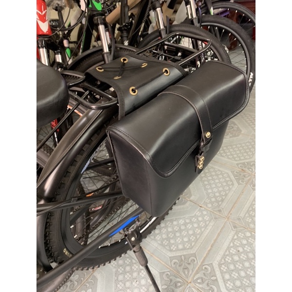 Túi da treo baga sau xe đạp, xe máy hàng da cao cấp thiết kế độc quyền tại Tú Anh Bike