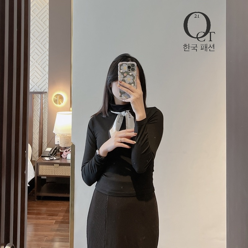 Áo thun giữ nhiệt dài tay cao cổ - free size - phong cách ulzang Hàn Quốc