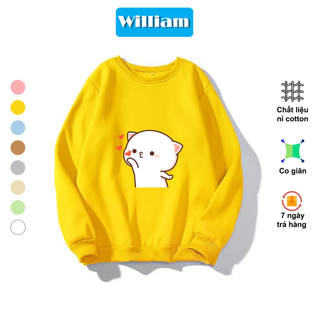 Áo sweater nam nữ hình Mèo dễ thương chất nỉ bông dày dặn, in Pet cao cấp William - DS220