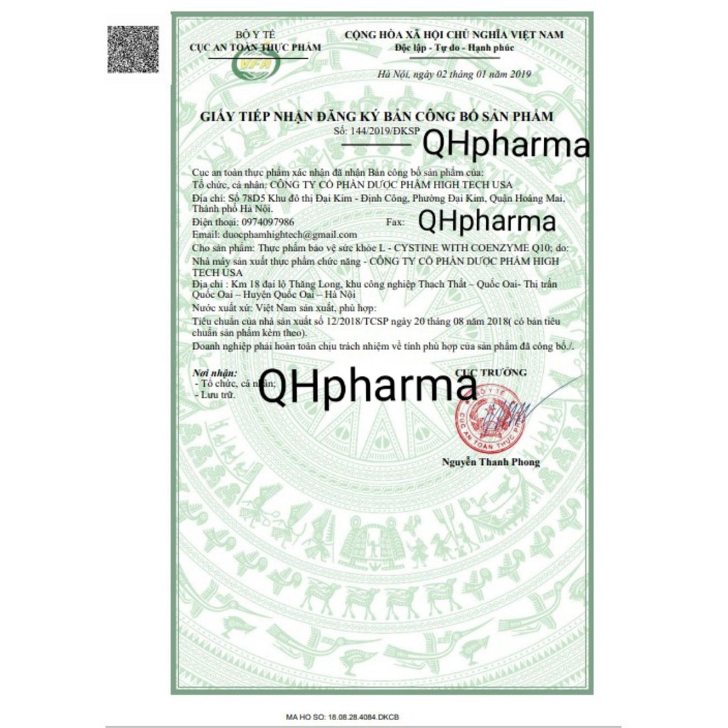 Viên uống L-CYSTINE with coenzyme q10 hộp 60 viên giúp đẹp da,giảm rụng tóc