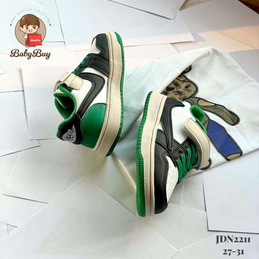 GIÀY BÉ TRAI , GIÀY SNEAKER CHO BÉ ,GIÀY JD TRẺ EM XANH LÁ