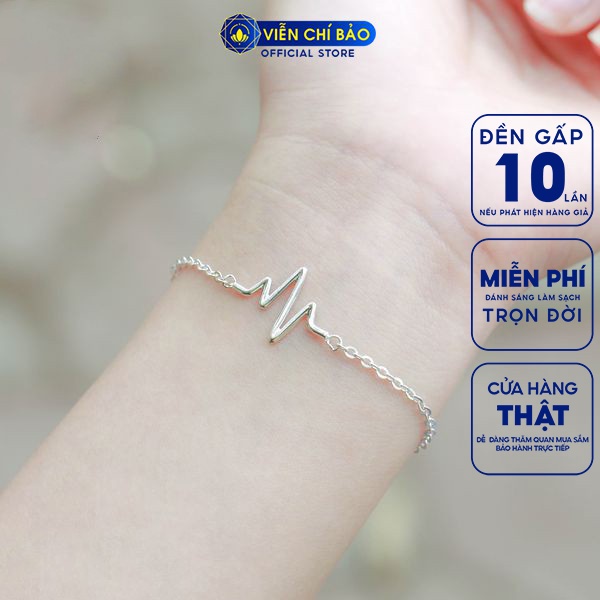 Lắc tay bạc nữ hình nhịp tim vòng tay bạc S925 thời trang phụ kiện trang sức nữ Viễn Chí Bảo L400171